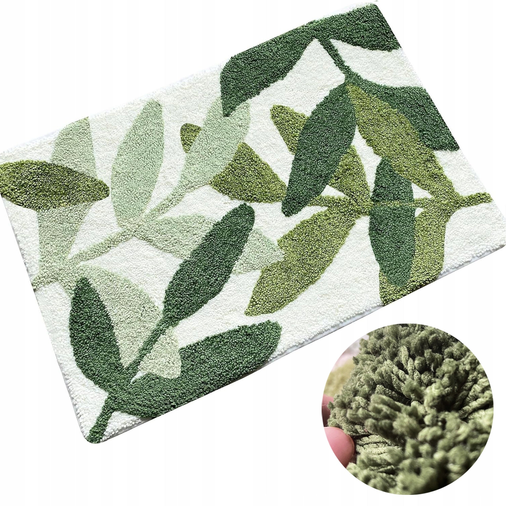 Bathroom Rug Quick Drying Anti-Slip Super Soft Green 50*80
