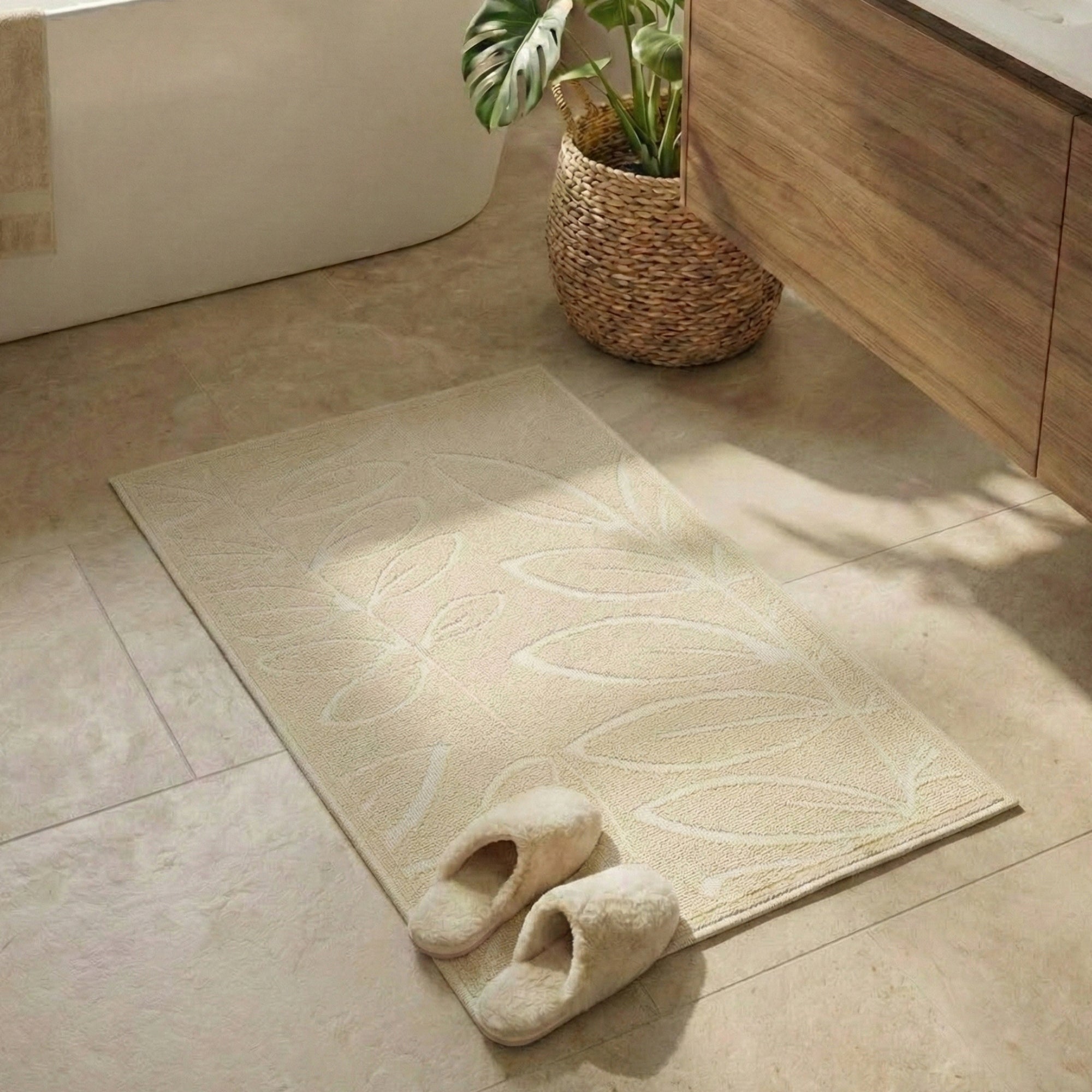 Bathroom Rug Quick Drying Egyptian Cotton Absorbent Anti Slip 50x80 Thickness 8 mm