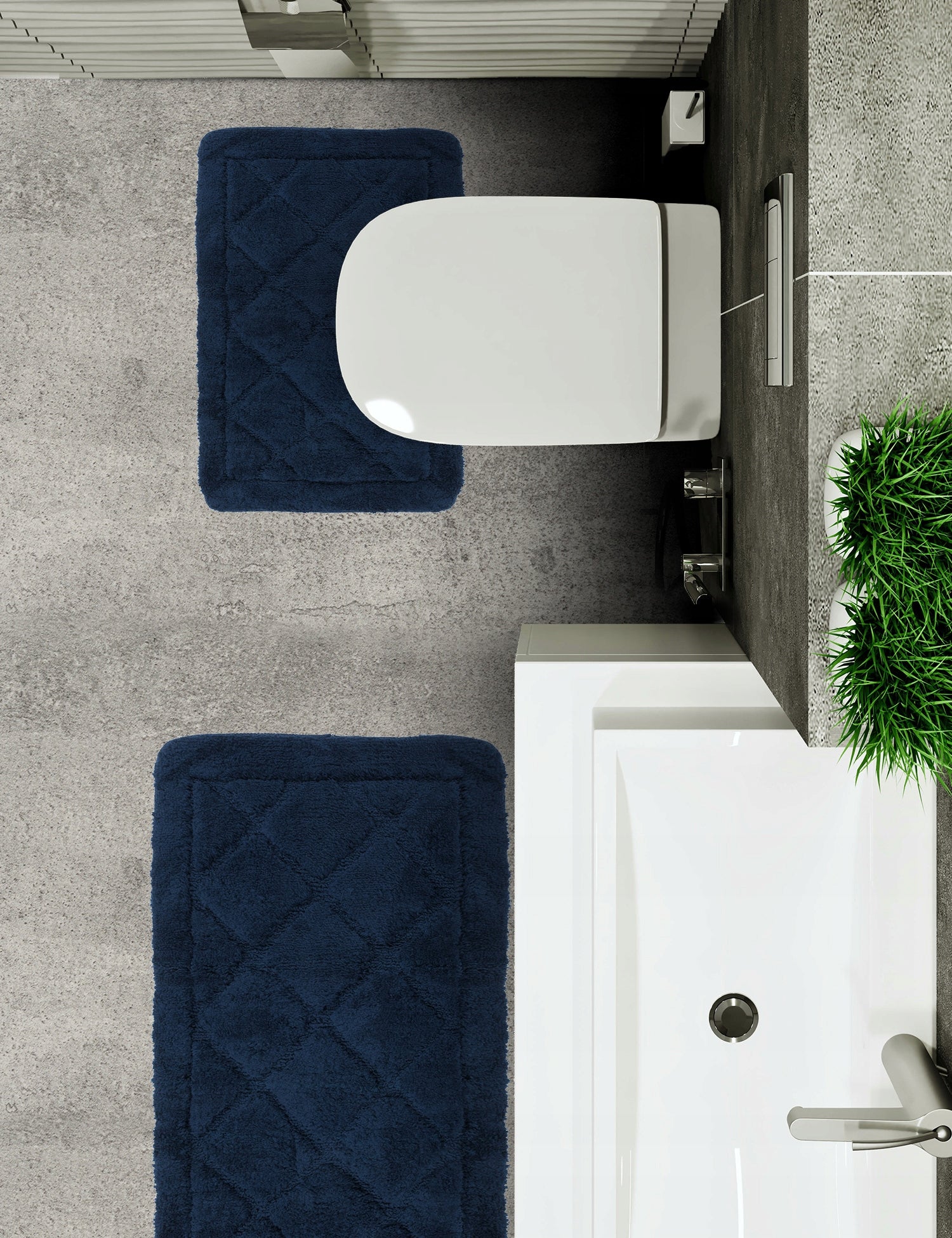 Bathroom Rug Set 2pcs 40x60cm Non-Slip Soft Absorbent Product width 40 cm