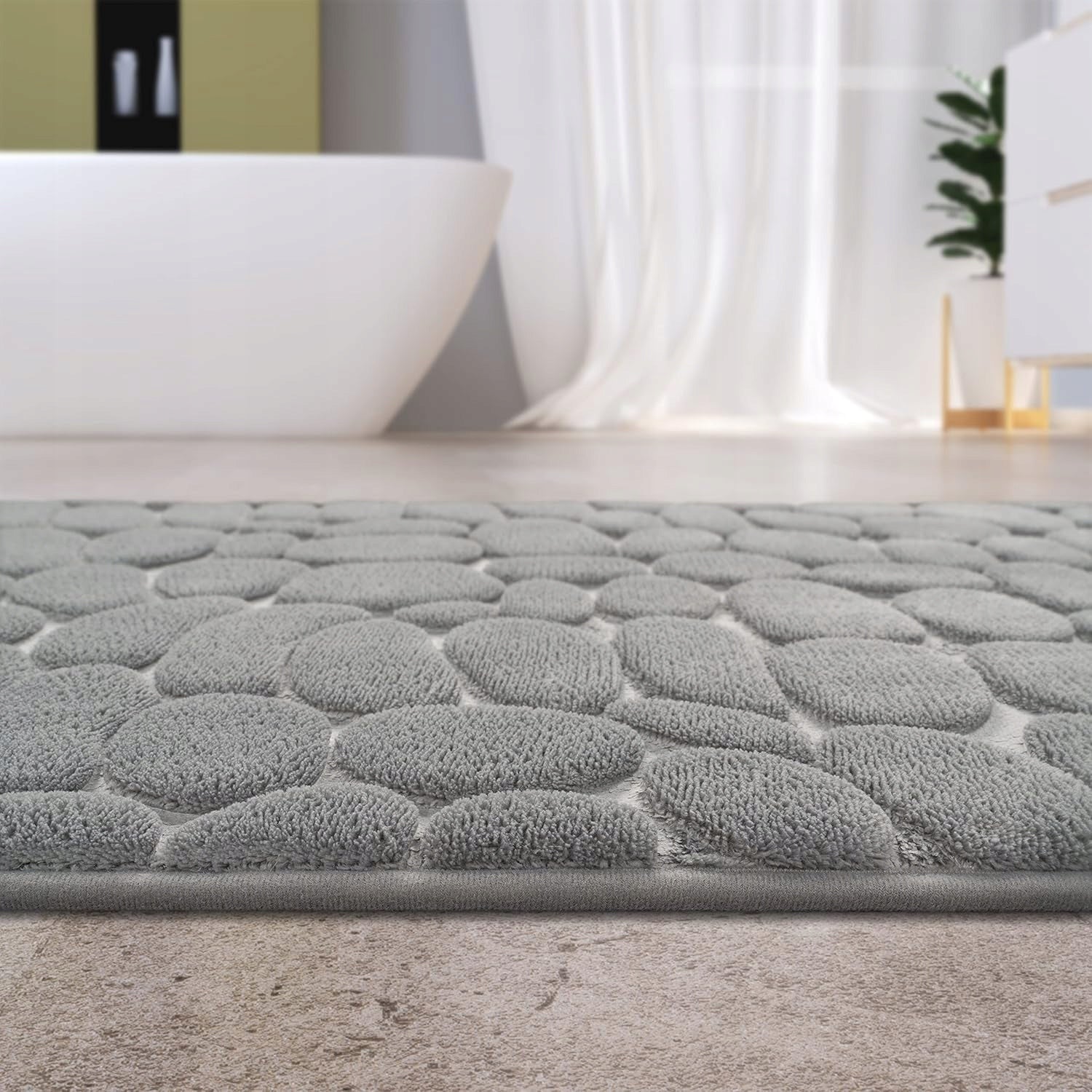 Bathroom Rug Soft Quick Drying Grey Anti-slip 40x60cm Mat Packaging status original