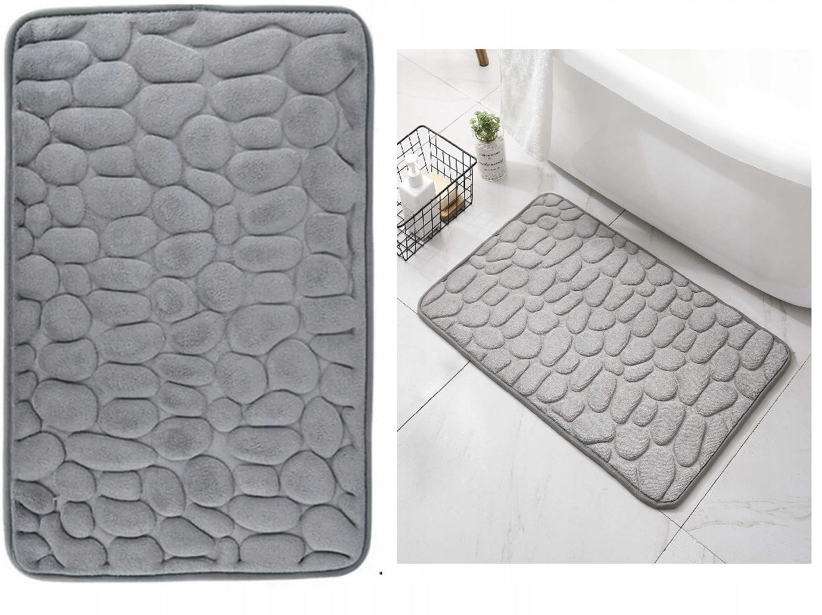 Bathroom Rug Soft Quick Drying Light Grey Anti-slip 40x60cm