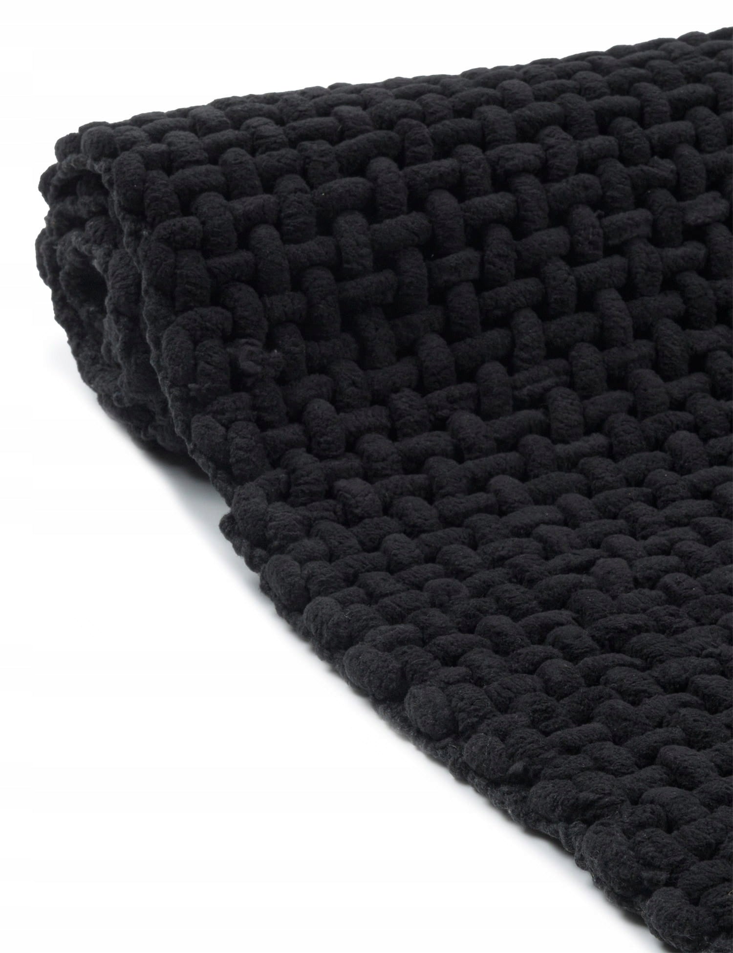 Bathroom Rug Soft Warm Absorbent Decorative Pattern 60x100cm Black Manufacturer code 507399