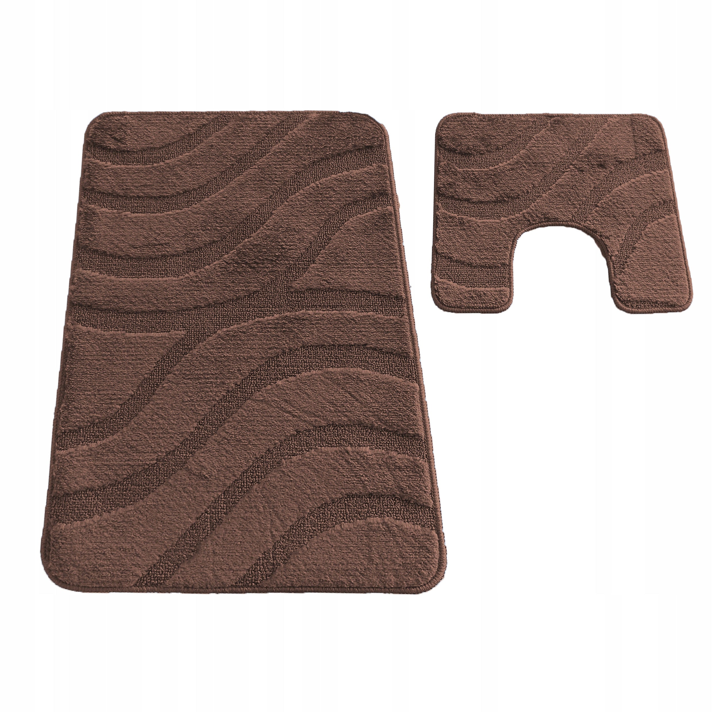 Bathroom Rugs Non-Slip Brown Chocolate Set Washable