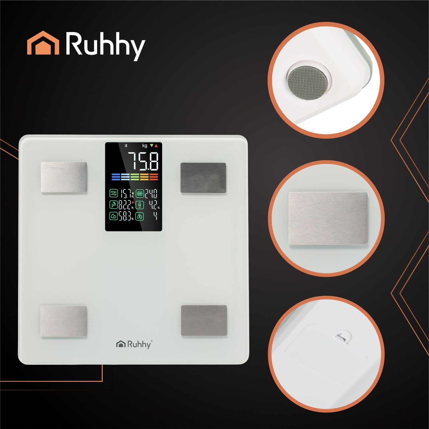 Bathroom Scale Analytical Electronic Smart Application BMI Body Analysis Packaging status original