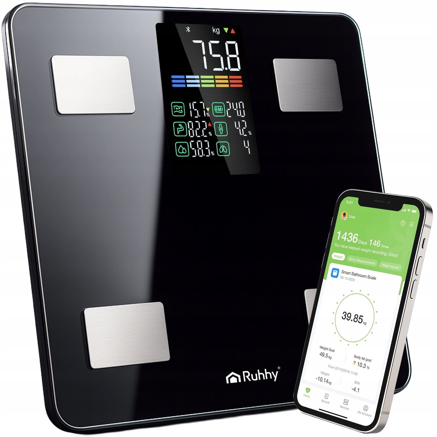 Bathroom Scale Analytical Electronic Smart Application Body Analysis BMI