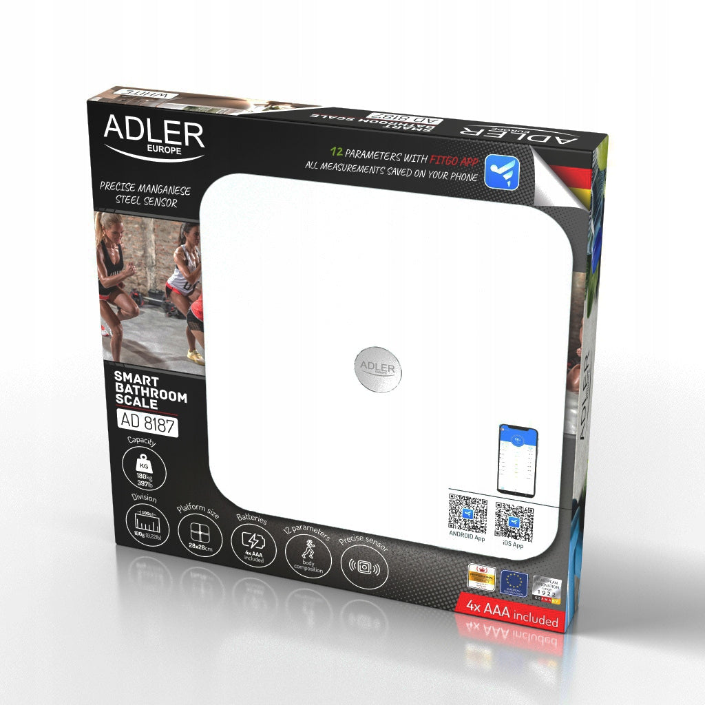 Bathroom Scale Analytical Electronic Smart Glass Analysis Adler 8187 Brand ADLER