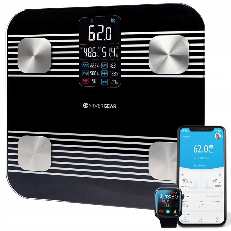 Bathroom Scale Smart Analytical SilverGear Smart Scale Pro Black
