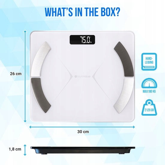 Bathroom Scale Smart Analytical SilverGear Smart Scale White Packaging status original