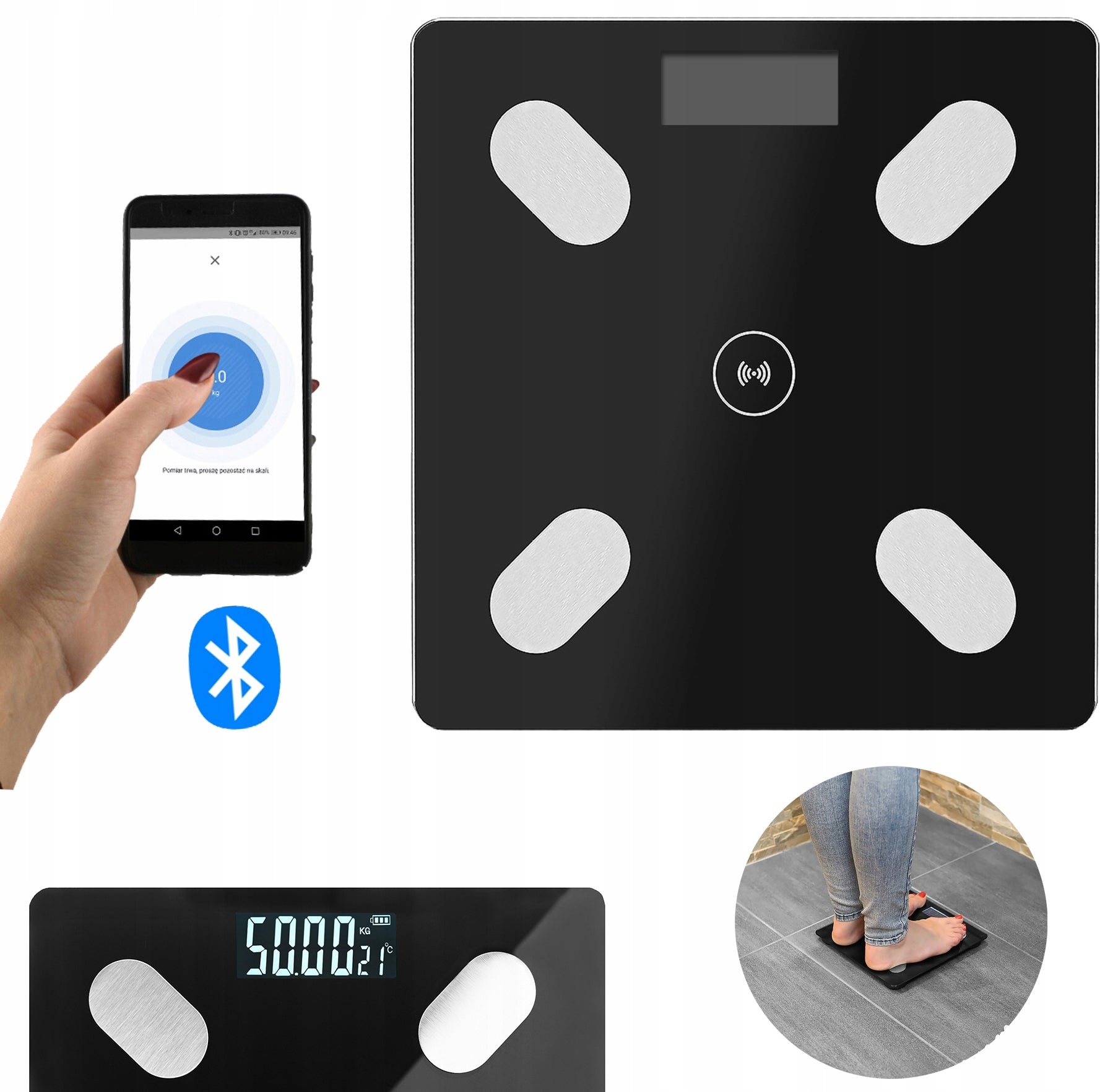 Bathroom Scale Smart Bluetooth Glass