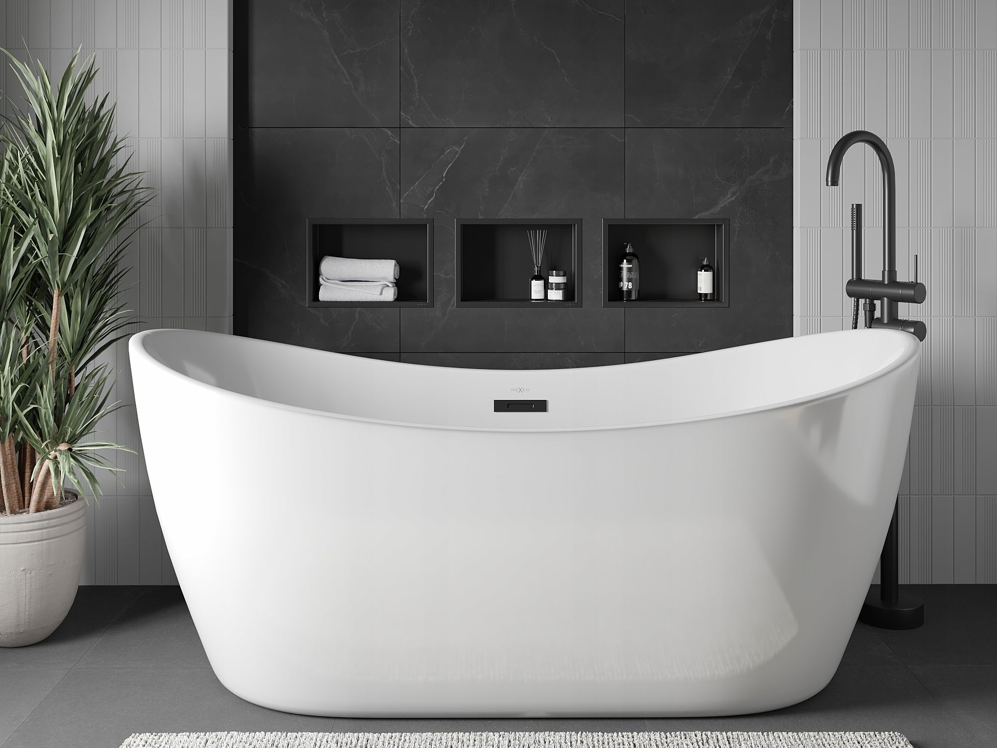 Bathroom Shower Shelf Flange 30x20 Mexen X-Wall-R Black Manufacturer code 1970302010
