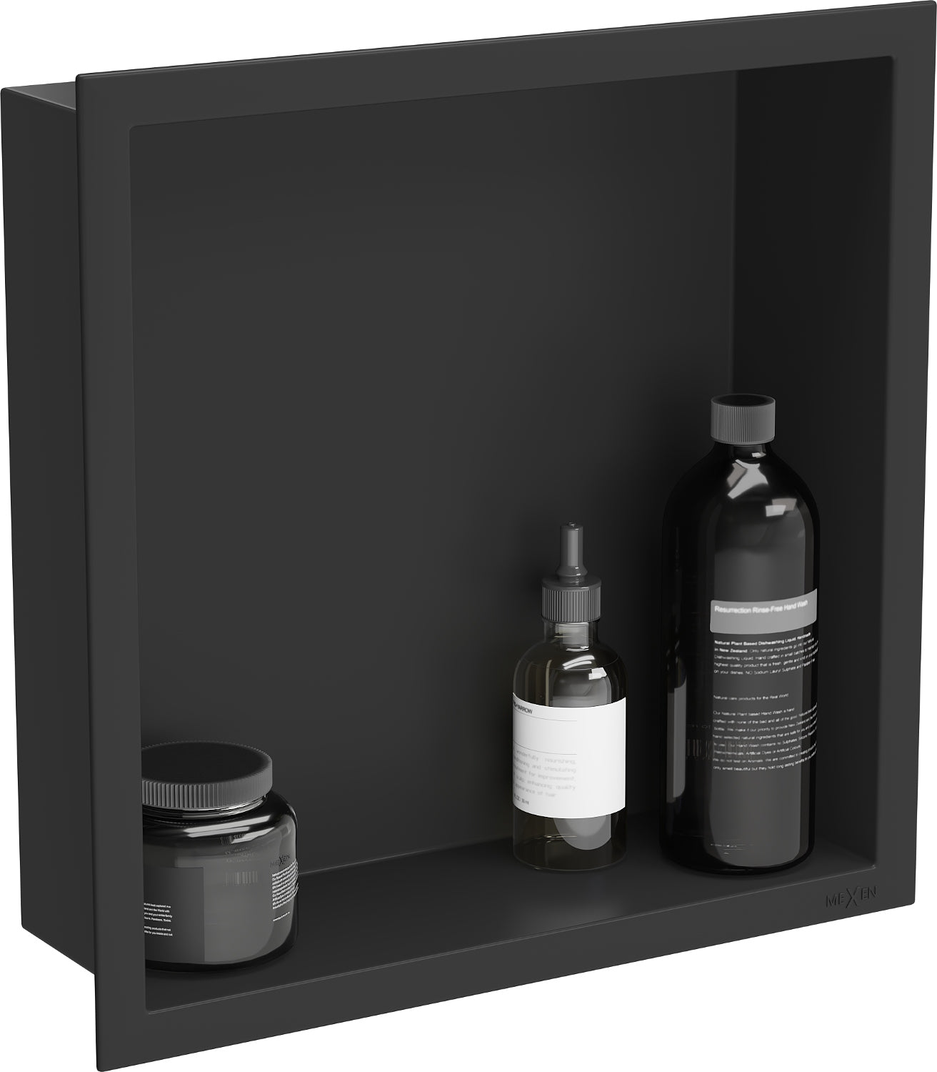 Bathroom Shower Shelf Flange 30x30 Mexen X-Wall-R Black