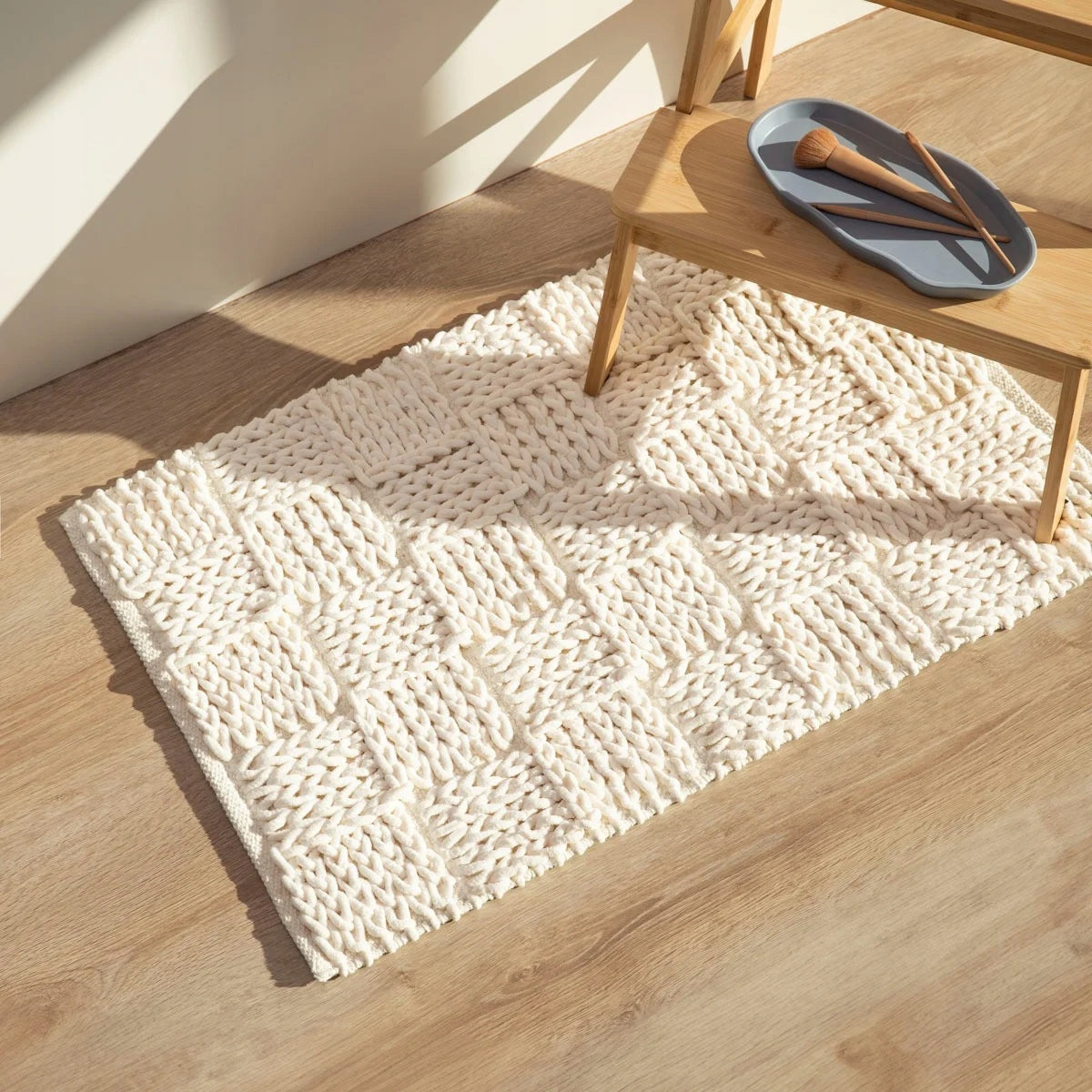 Bathroom rug TENU ecru 50x80 cm HOMLA Length 80 cm