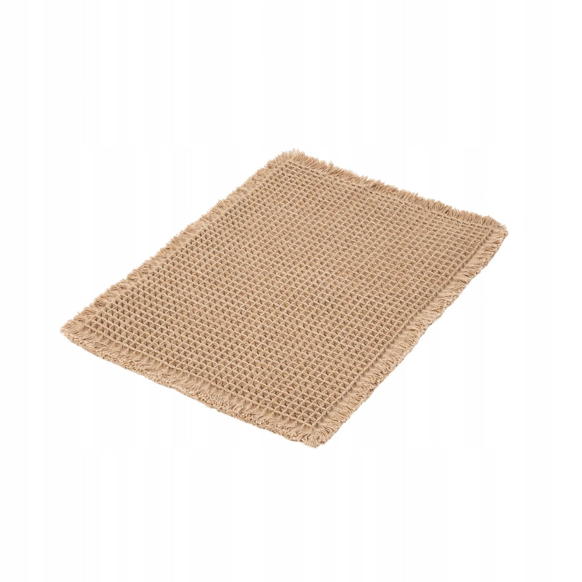 Bathroom rug VAFFEL beige with wafer texture 40x60 cm HOMLA Length 60 cm