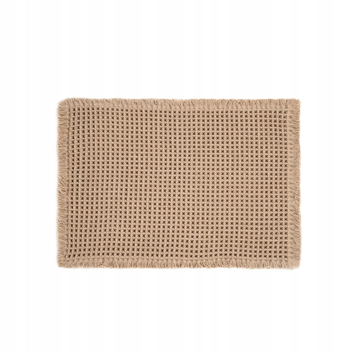 Bathroom rug VAFFEL beige with wafer texture 40x60 cm HOMLA