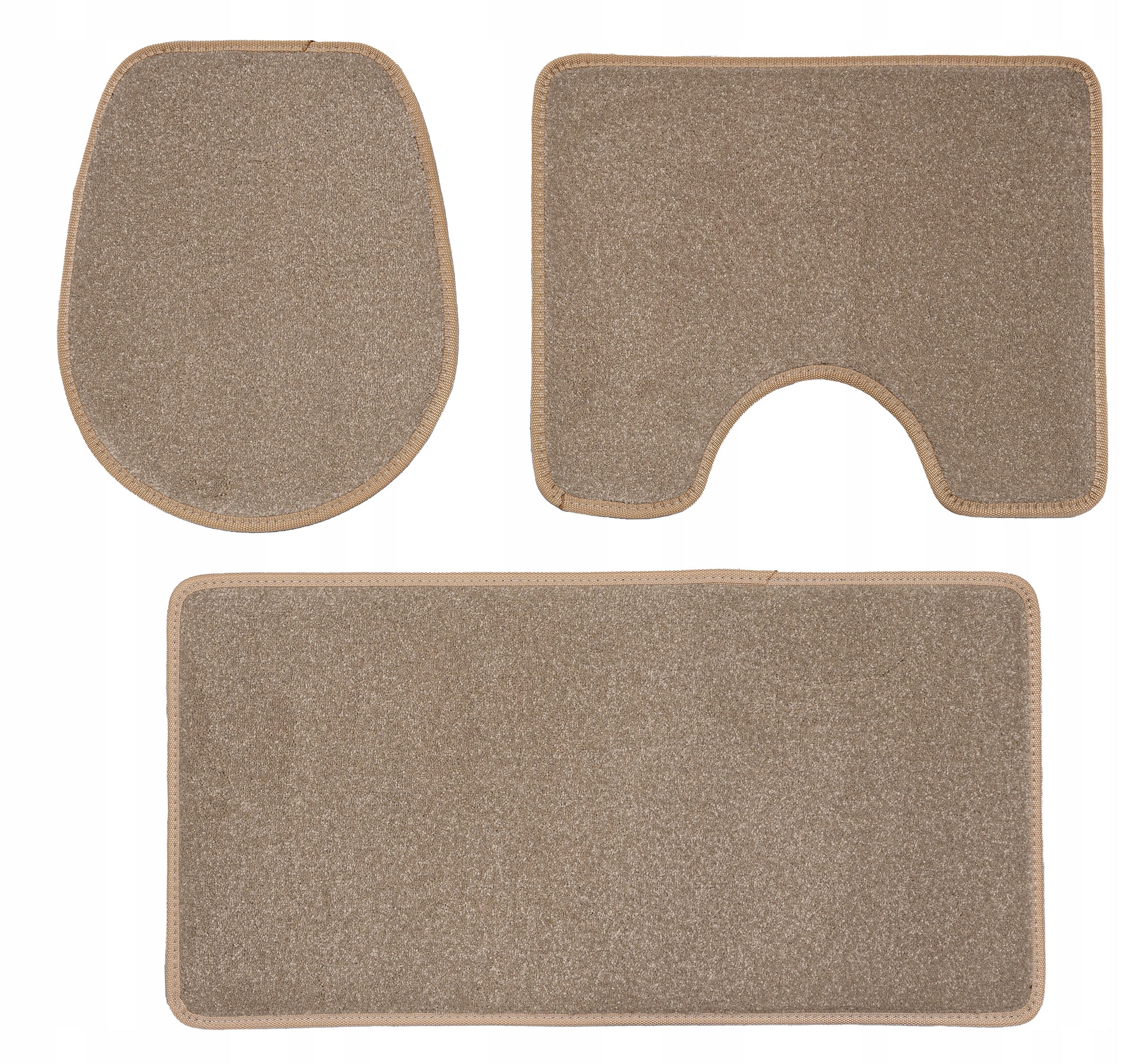 Bathroom rugs velour beige 3 elements Max-Dywanik WC set Packaging status original