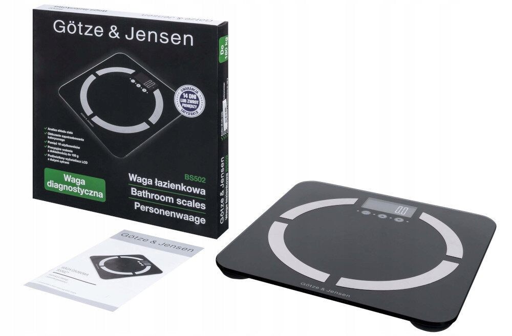 Bathroom scale GÖTZE & JENSEN BS502 Black Batteries included yes