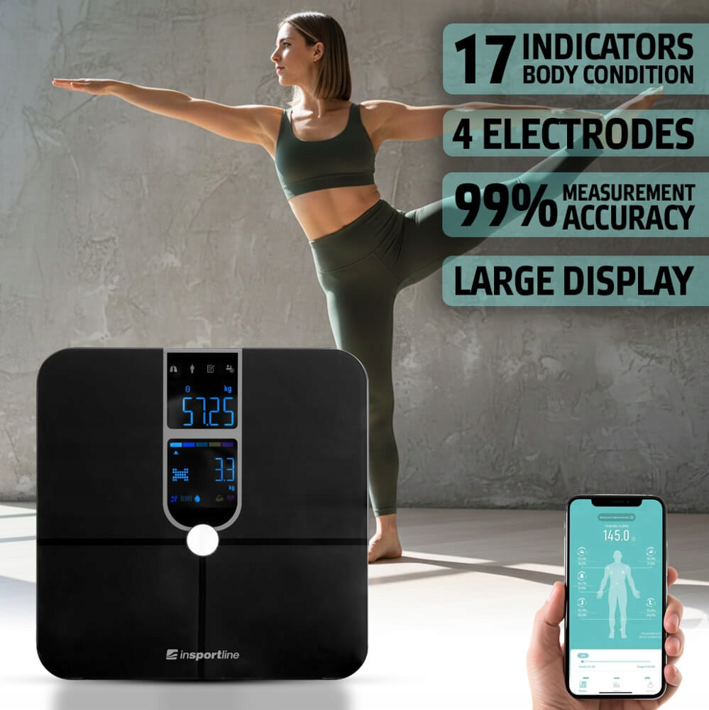 Bathroom scale inSPORTline Syncale 100 ANALYSIS OF BODY COMPOSITION Bluetooth 17in1 Brand inSPORTline