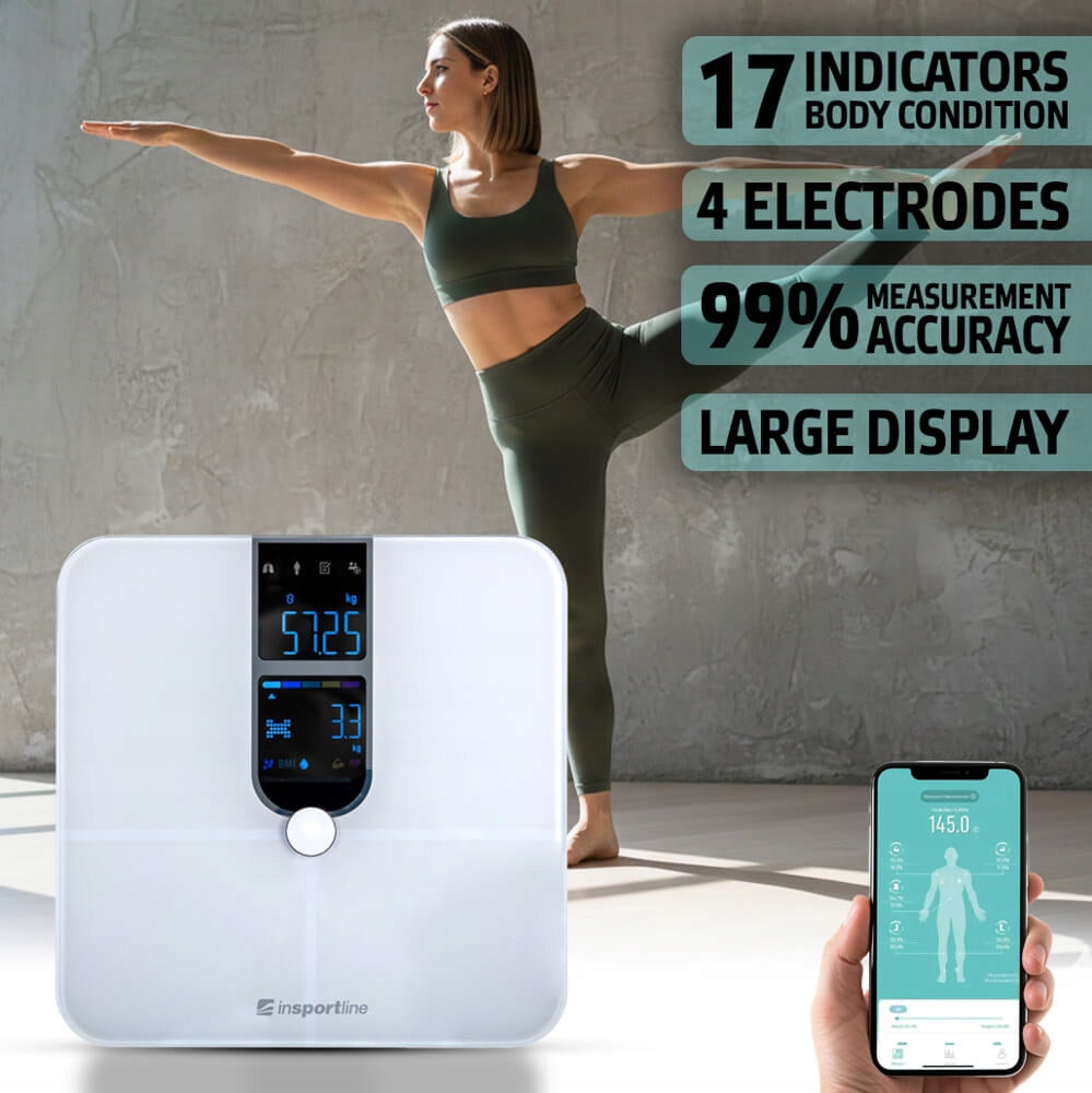 Bathroom scale inSPORTline Syncale 100 ANALYSIS OF BODY COMPOSITION Bluetooth 17in1 Kind electronic