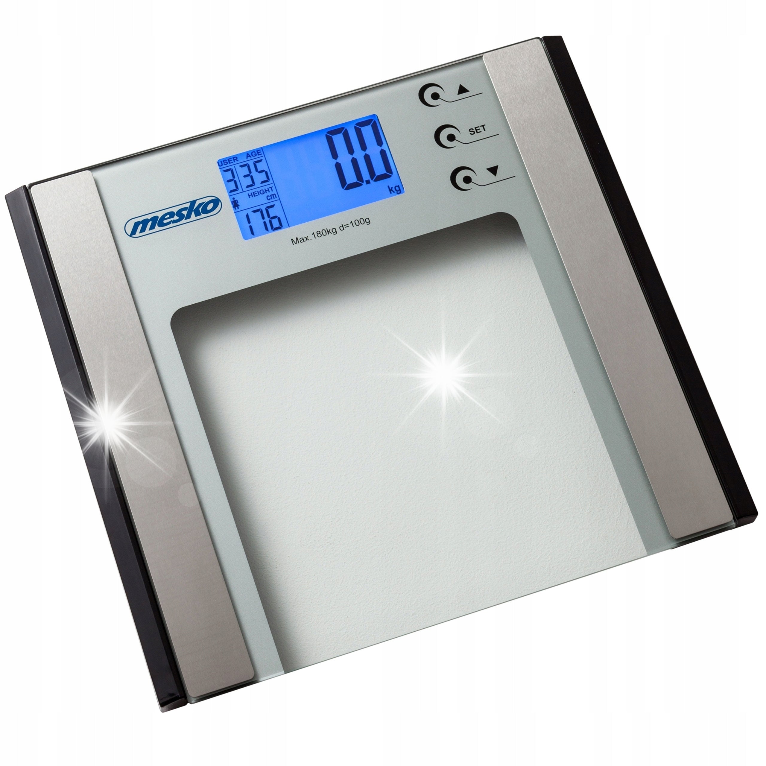 Bathroom scale with analyzer 180KG LCD BMI Mesko