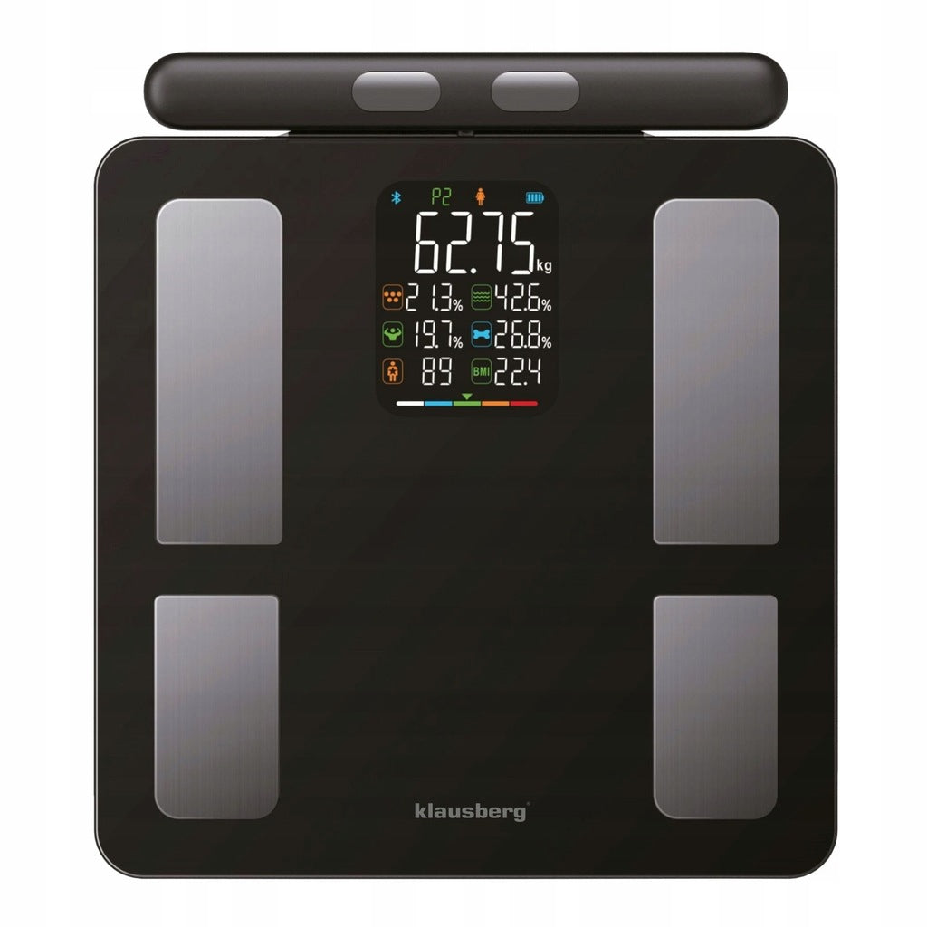 Bathroom scale with handle, electronic, precise body composition, black Manufacturer code KB-7856