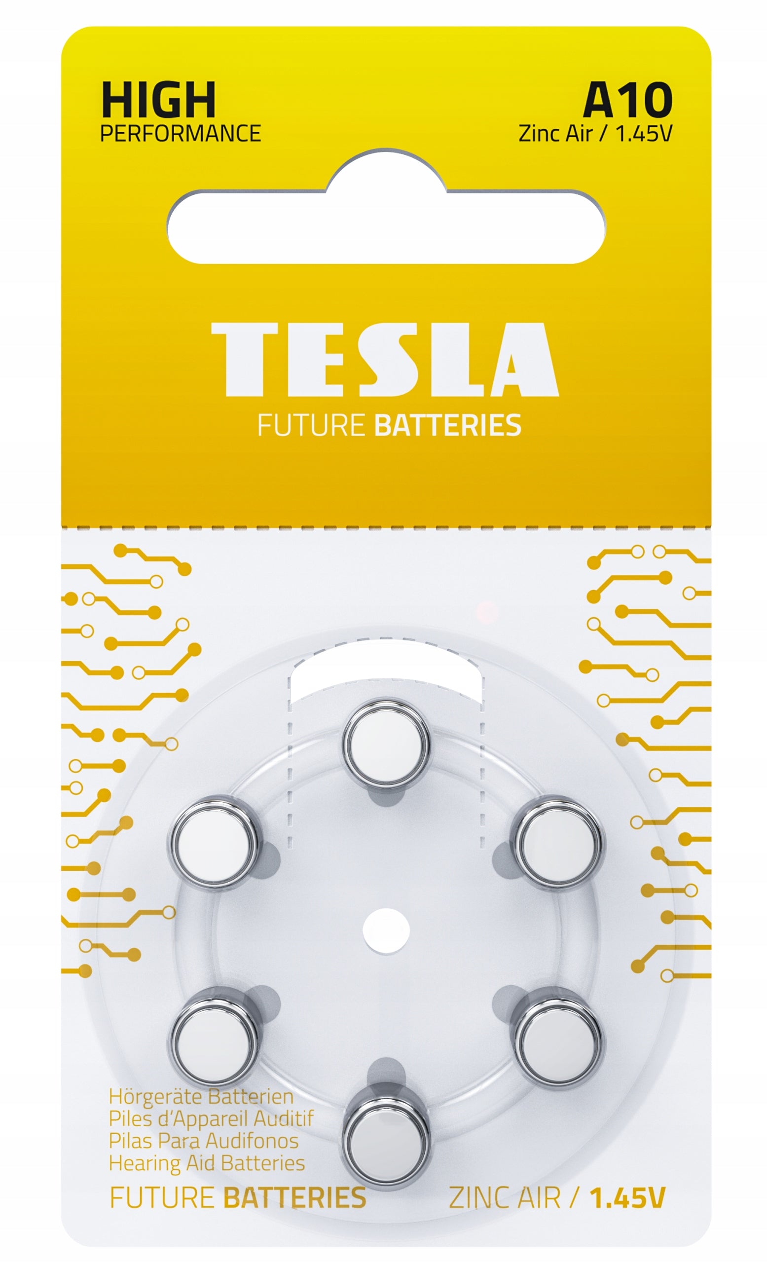 Batteries for hearing aid TESLA A10/PR70/1,45V