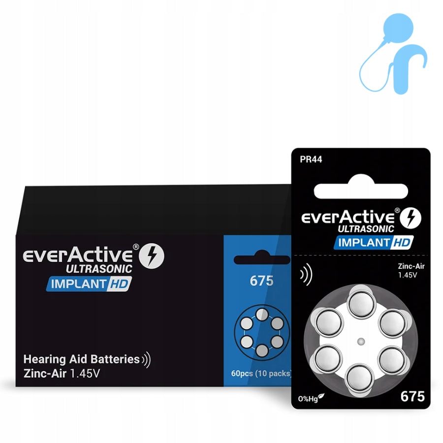 Batteries x60 everActive ULTRASONIC IMPLANT HD 675