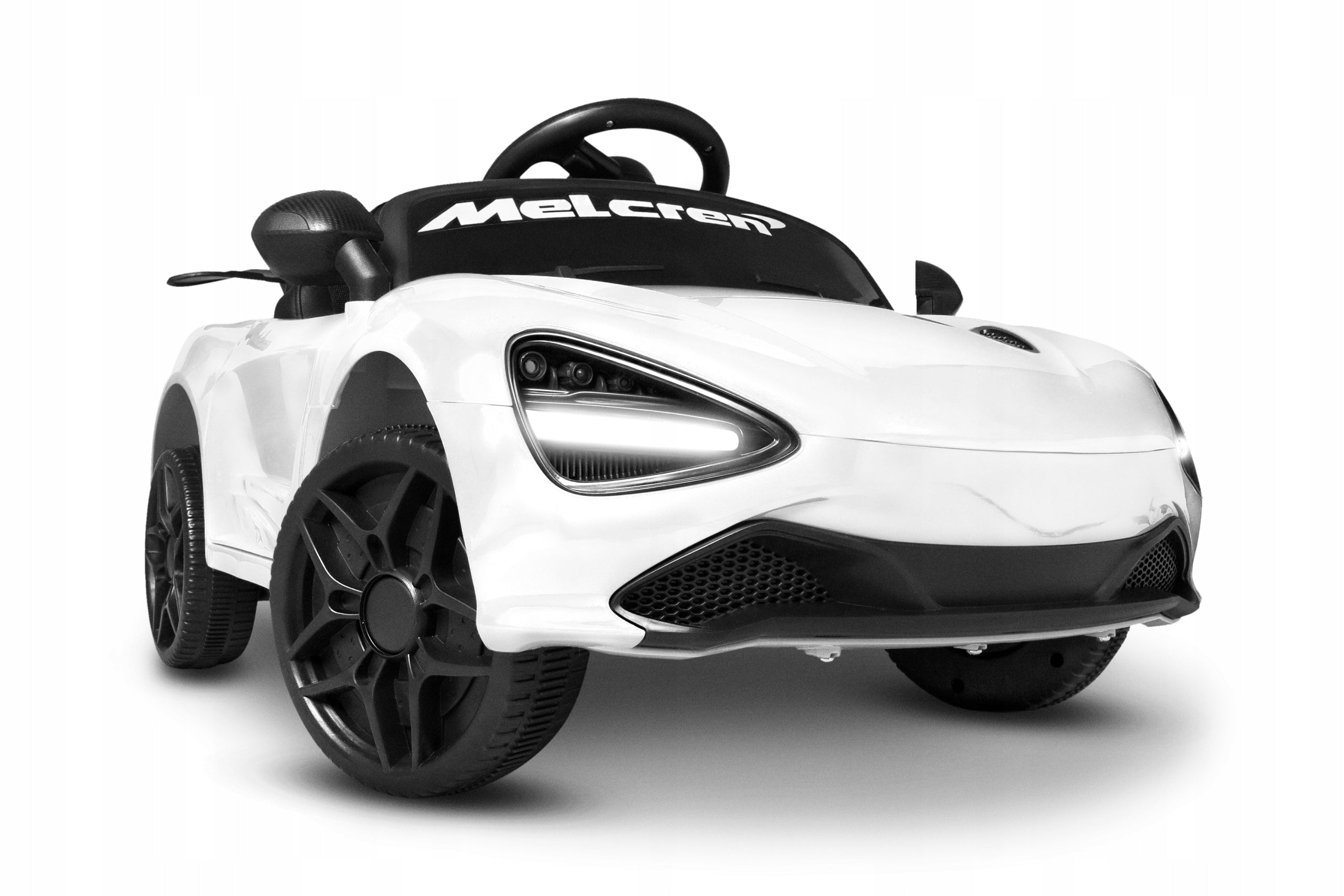 Battery Car MC White Remote Control Rocker LEDs Leather Spoiler joy4kids auto Maximum load 30 kg