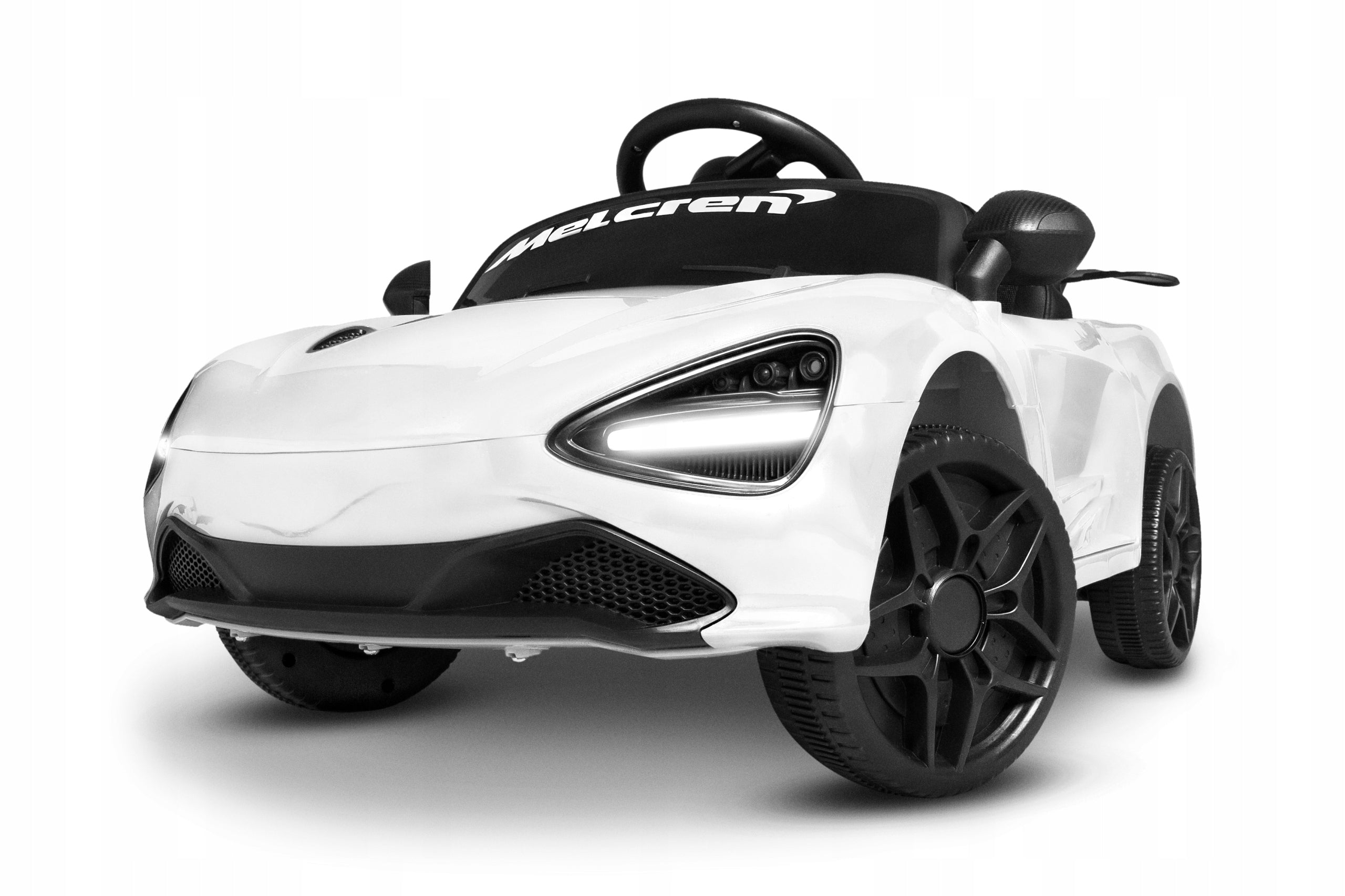 Battery Car MC White Remote Control Rocker LEDs Leather Spoiler joy4kids auto