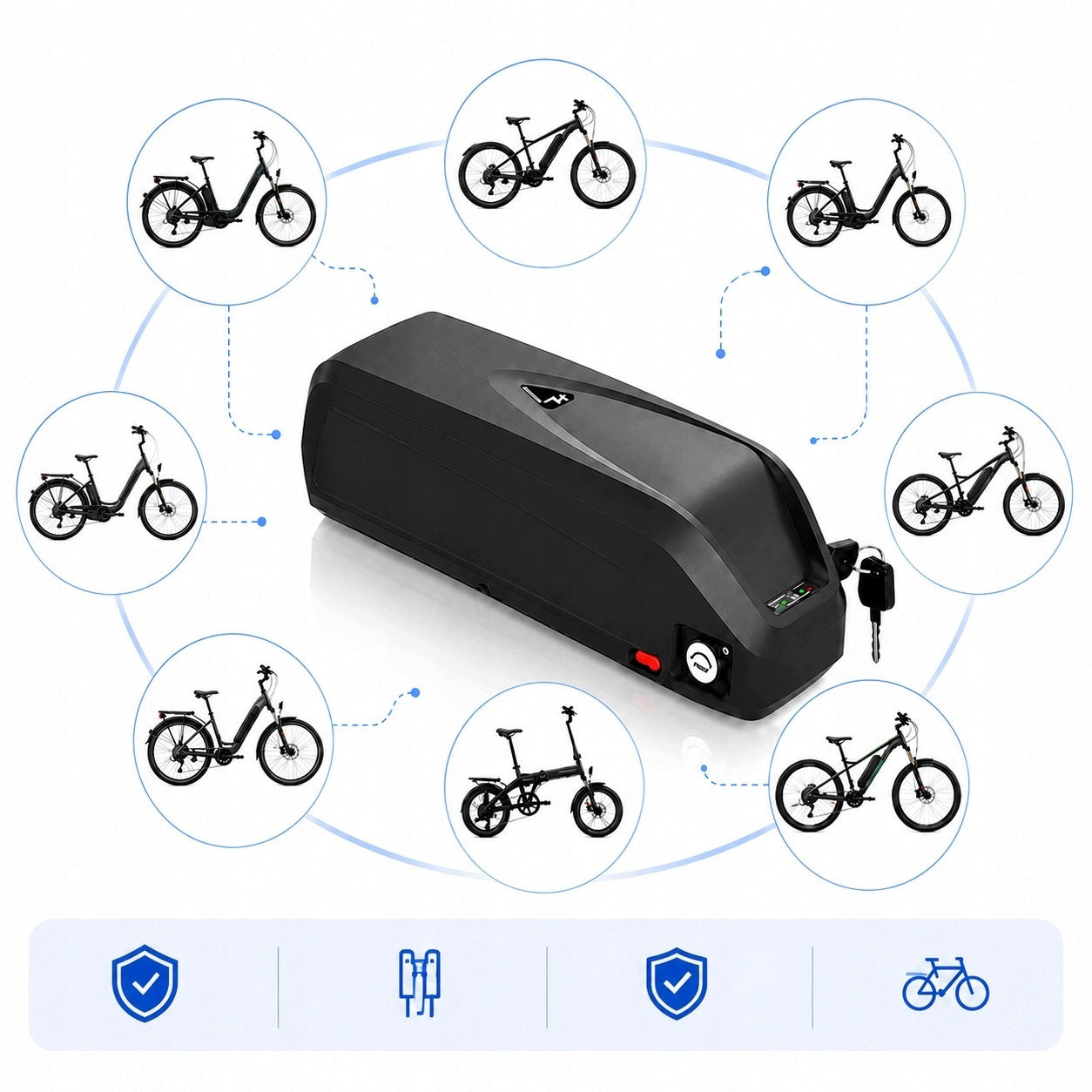 Battery Hailong 48V 30Ah 1440Wh Electric Bike Battery Charger T Brand no brand