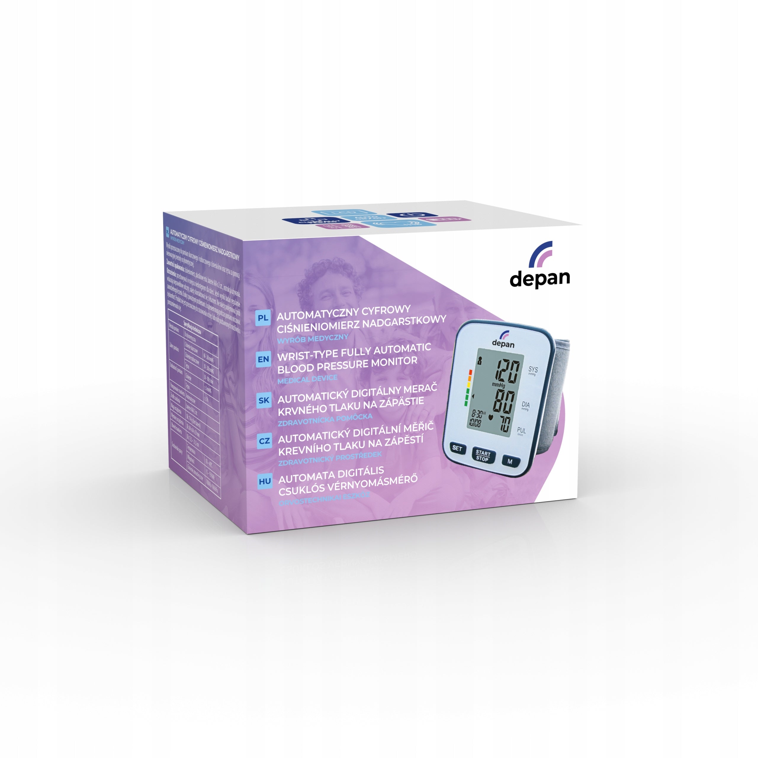 Battery Operated Automatic Wrist Blood Pressure Monitor, Depan