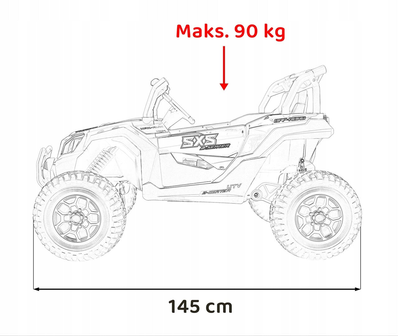 Battery Operated Car Quad Buggy UTV X3 Off-Road 4 x 200W 24V/7Ah Blue Manufacturer code 5903864940770