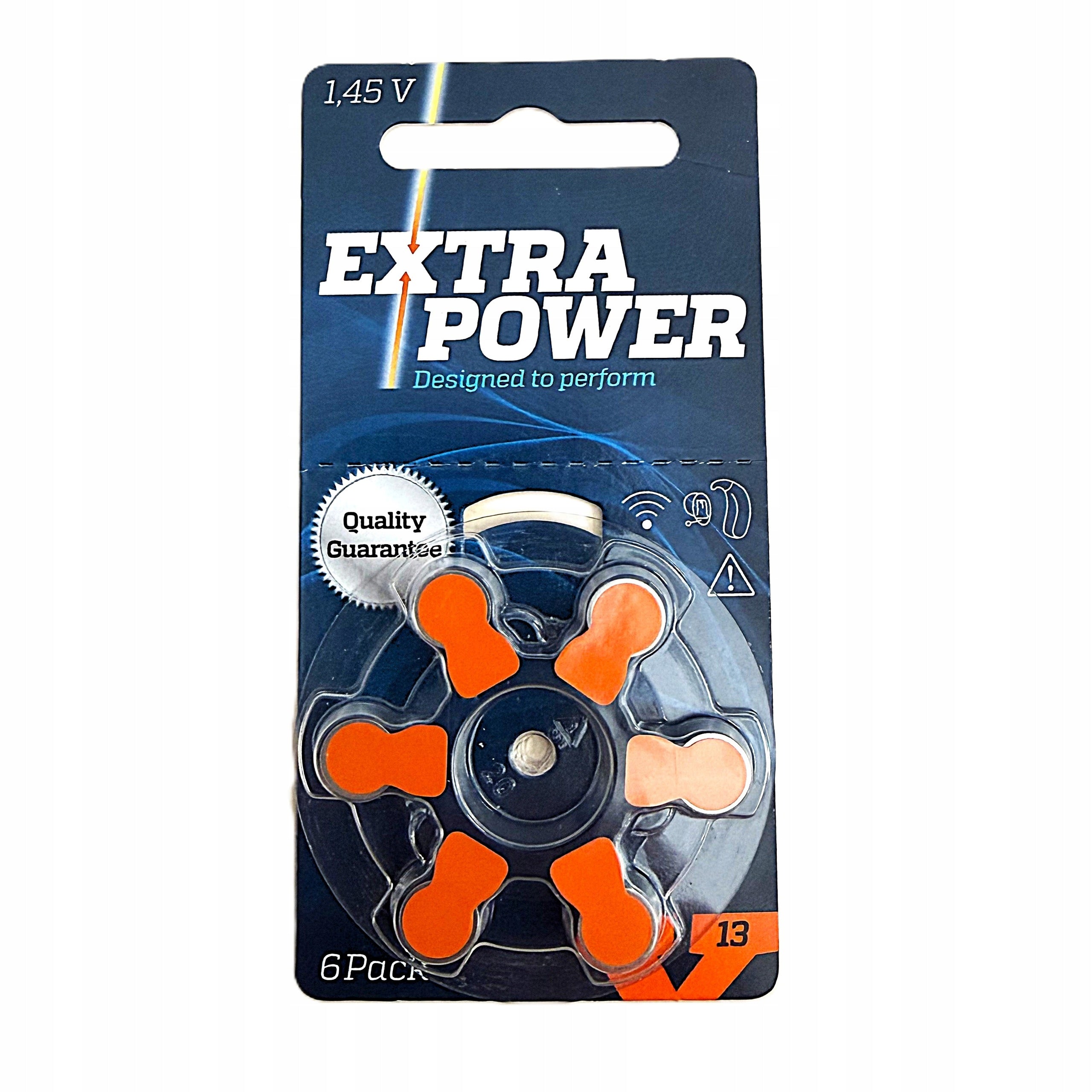 Battery Pack Hearing Aid Batteries 6-Pack 1.45V 13 PR48 Zink Air