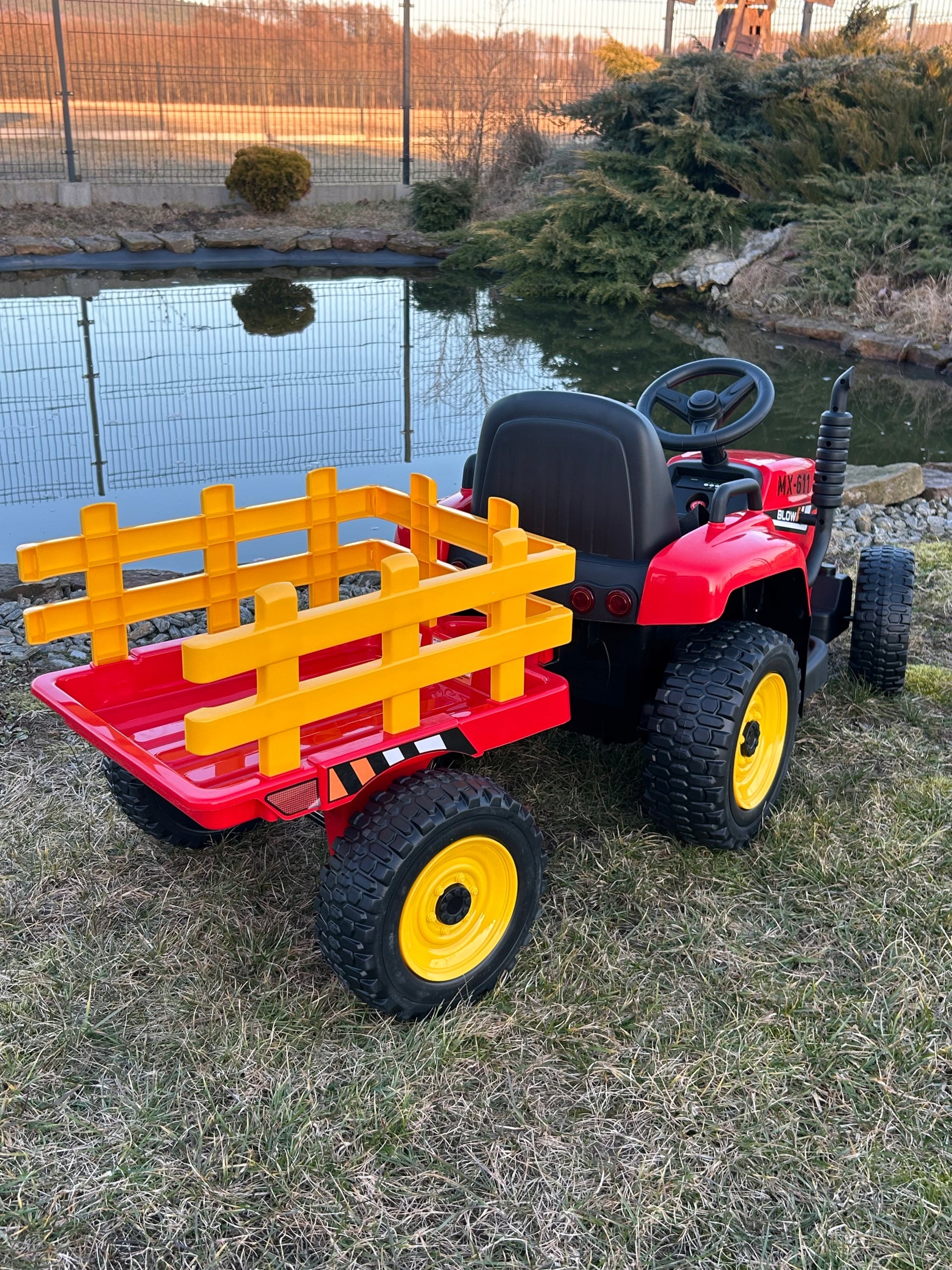 Battery Tractor with Trailer Pilot 12V Soft Wheels BLOW Red Kid's age 3+ years