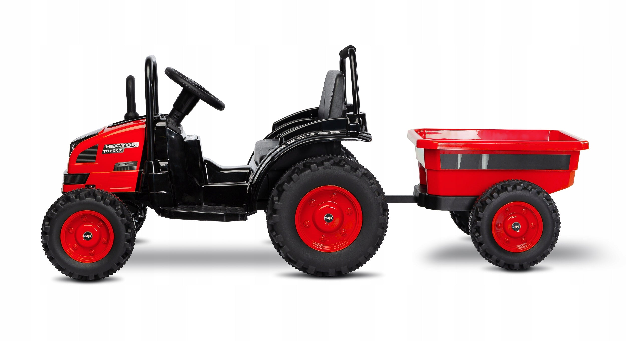 Battery Vehicle Tractor Hector Toyz Caretero Red with Trailer