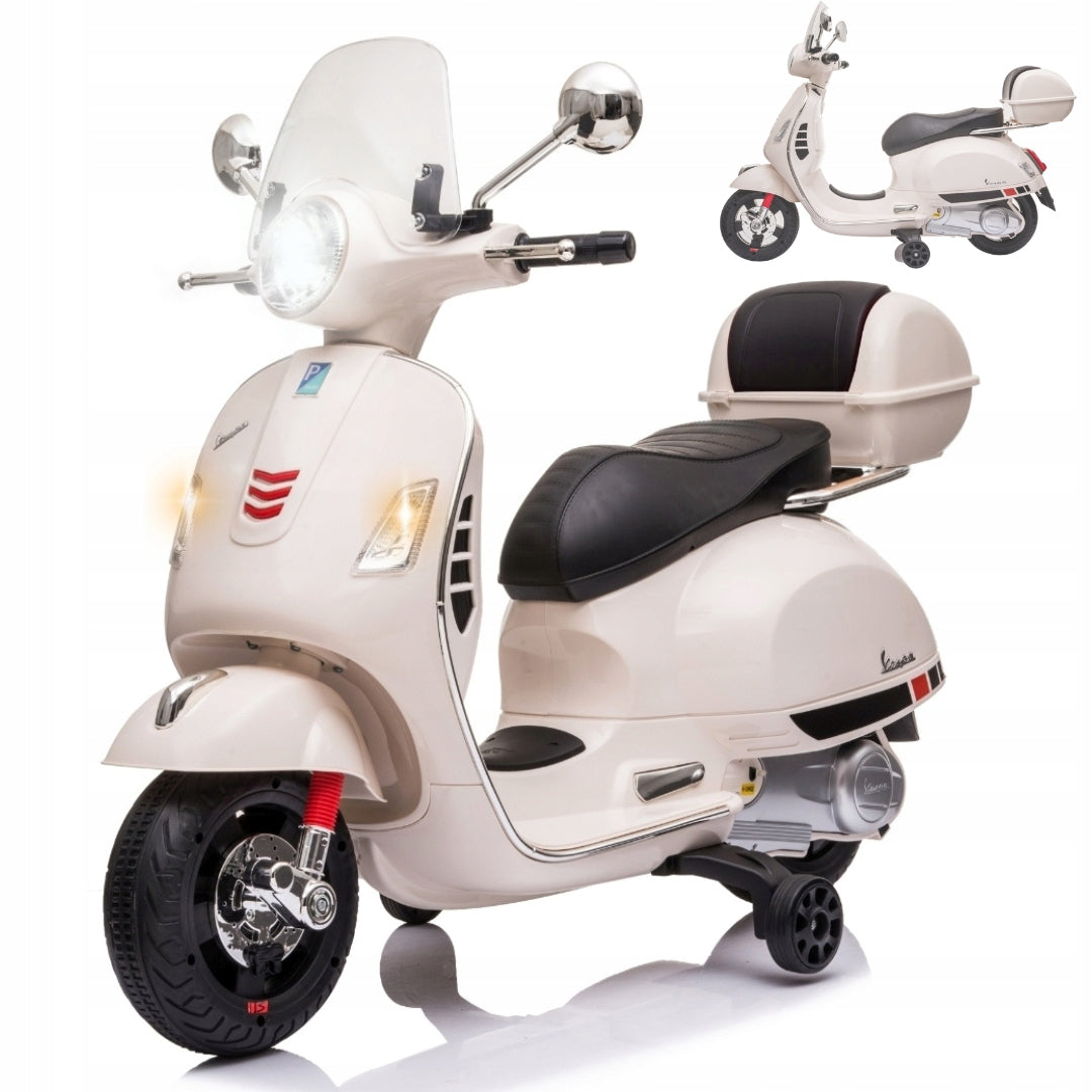 Battery-powered motorbike for children LED lights Vespa Milly Mally