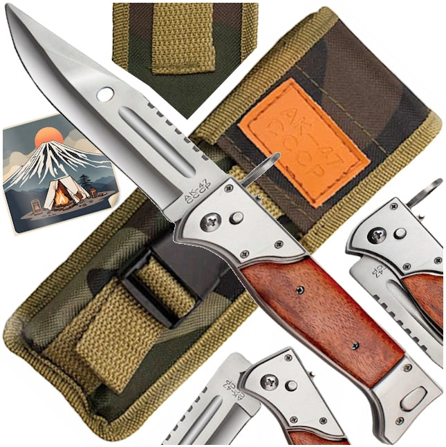 Bayonet AK 47 Spring Knife Automatic 22 cm BSH Survivalovy Tactical