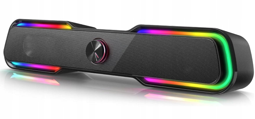 Bazivve RGB Dynamic Computer Speaker with Hi-Fi and Mood RGB Black