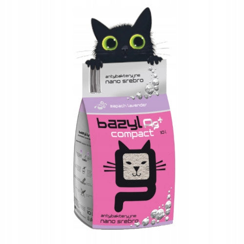 Bazyl Ag+ Compact Lavender 0,7-2 mm bentonite cat litter lavender 10l