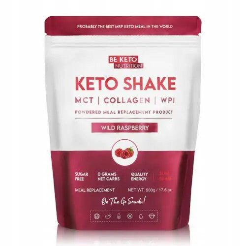 BeKeto Diet Keto Shake Powder Dietary Taste Wild Raspberry Be Keto 500g