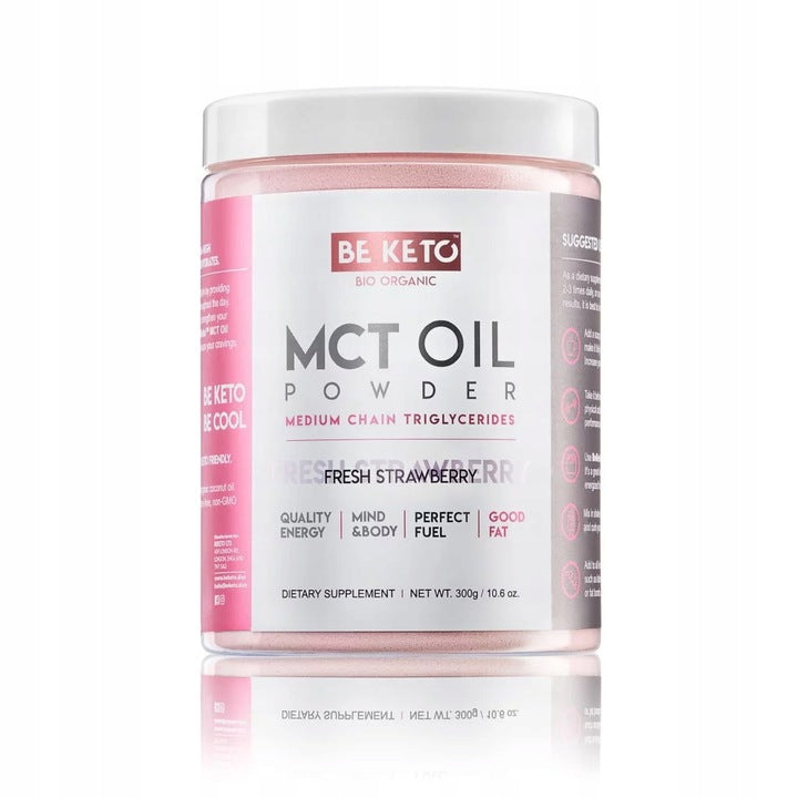 BeKeto MCT Oil Powder - Fresh Strawberry 300g BE KETO