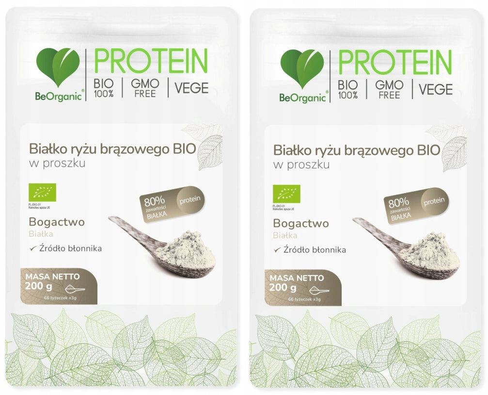 BeOrganic PROTEIN brown rice BIO 200g 100% NATURAL without LACTOSE GLUTEN