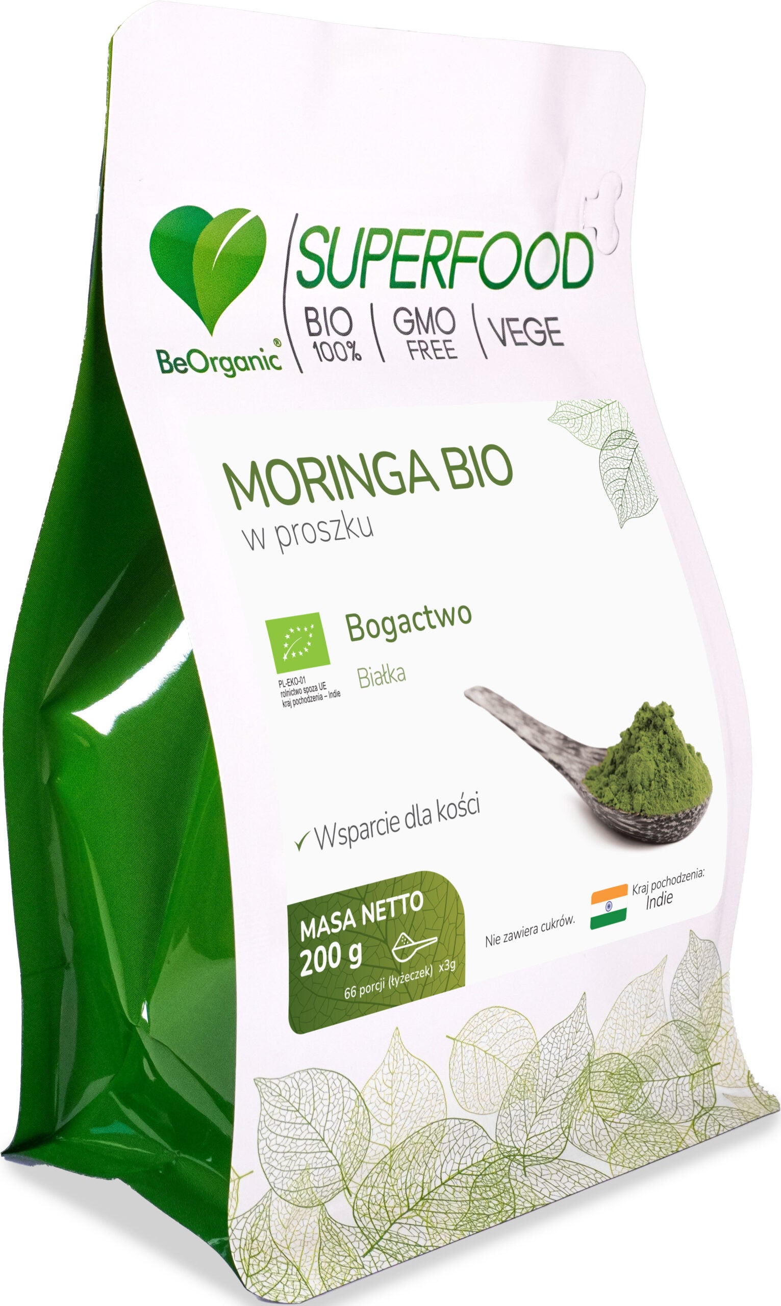 BeOrganic Superfood MORINGA BIO Powder 200g PROTEIN