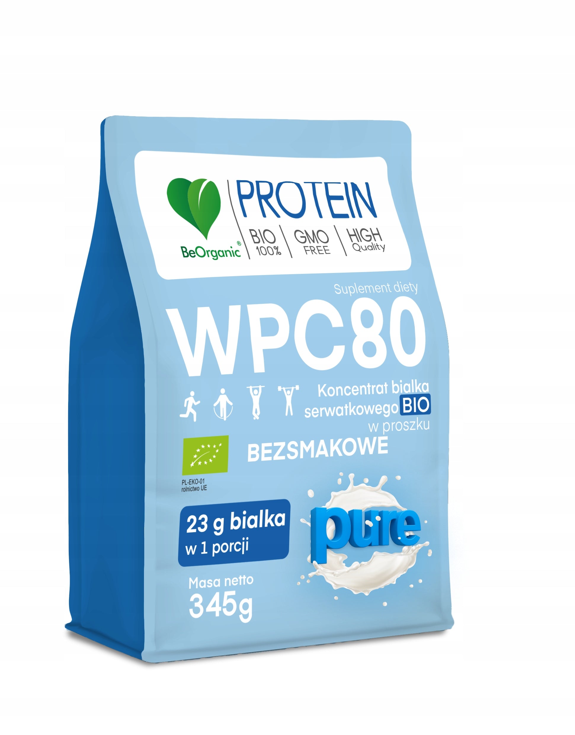 BeOrganic WPC 80 2 x BIO protein powder tasteless Fit Bone Appetite Expiration date not specified