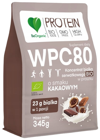 BeOrganic WPC 80 BIO Protein Powder with Cocoa Flavour For Cocktail Porridge