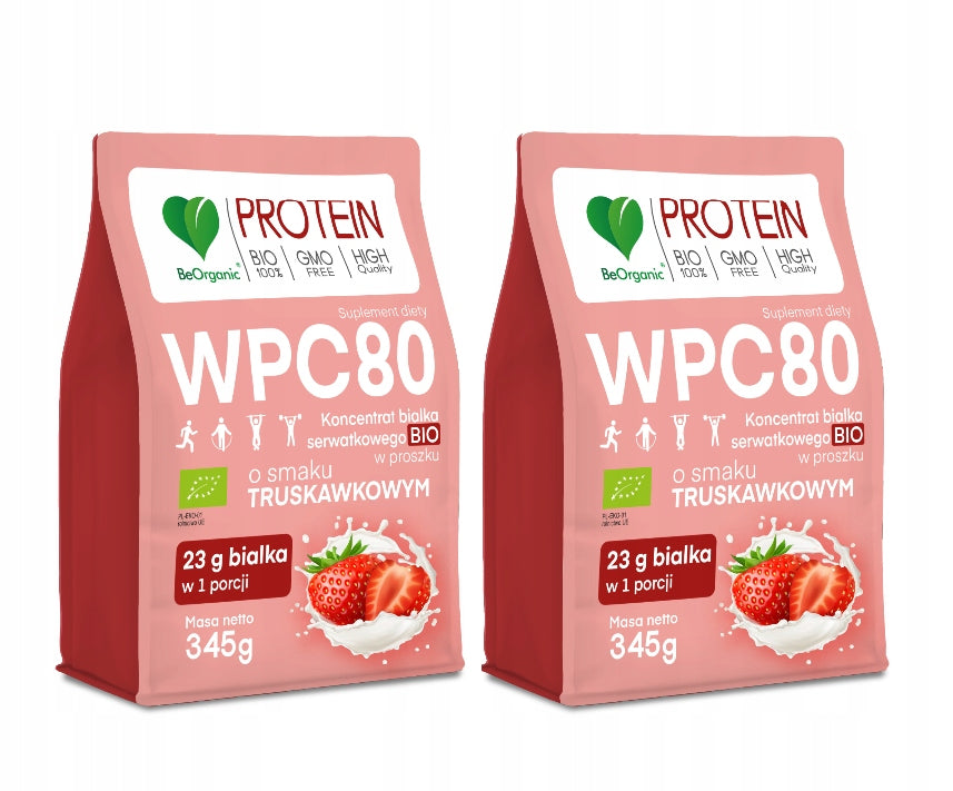 BeOrganic WPC80 Protein BIO Powder Strawberry Appetite Mass Bone Reduction
