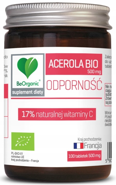 BeOrganic by Aliness ACEROLA BIO 17% 500mg 100 Tablets Natural Vitamin