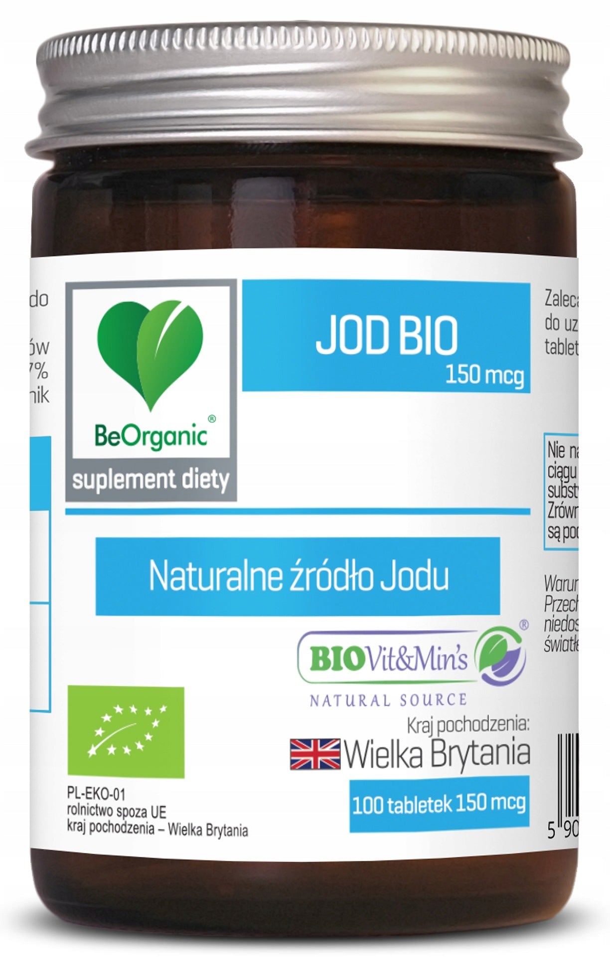 BeOrganic by Aliness JOD BIO 150mcg 100 Tablets
