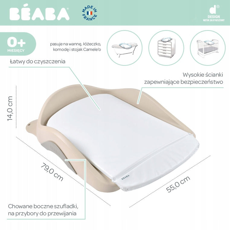 Beaba Changing Table Camele’o Rigid for Chest of Drawers Cot with PVC Mattress 79x55cm Manufacturer code 920420