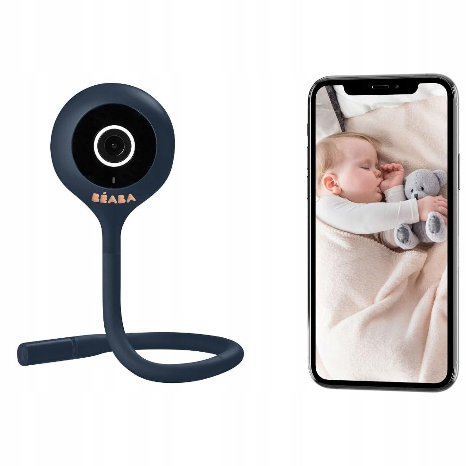 Béaba Nanny Video Full HD Wi-Fi Flexible Pin Blue Brand Beaba
