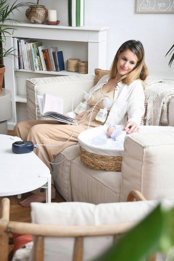 Beaba electric breast pump wireless double 2x180ml Night Blue Batteries included no